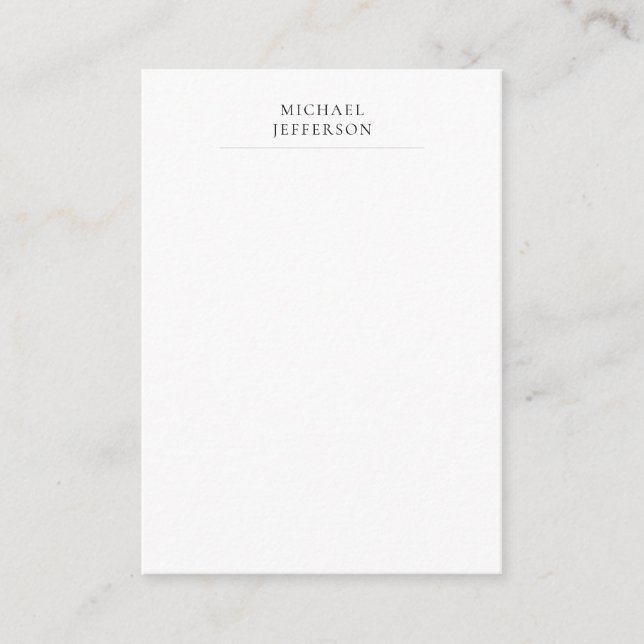 Svart & Vit Minimalistisk Enkel Modern Tilläggskort (Framsida)
