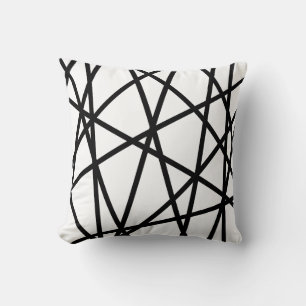 Svart vit minimalistisk geometrisk dekoration kudde