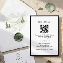 Svart & Vit Minimalistisk med QR-kod bröllop
