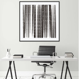 Svart & Vit Minimalistisk Modern Konsttryck Poster