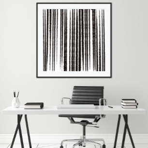 Svart & Vit Minimalistisk Modern Konsttryck Poster