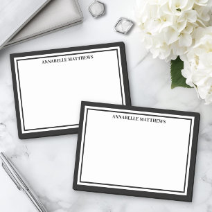 Svart Vit Minimalistisk Monogram Post-it Block