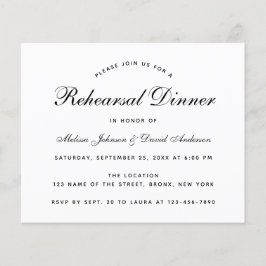 Svart-vit minimalistisk provmiddagsinbjudan