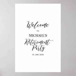 Svart & Vit Minimalistisk Välkomstskylt för Pensio Poster