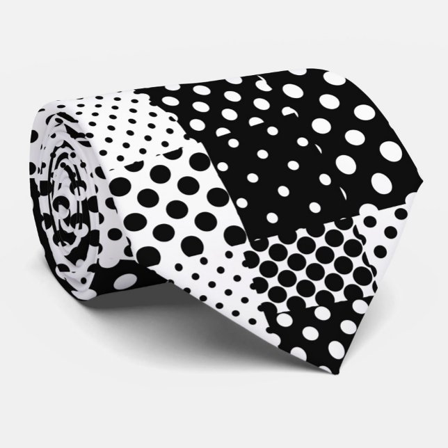 Svart Vit Mode Prickar Stil Design  Slips (Skapare uppladdad)