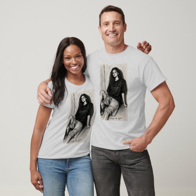 Svart-vit mode skiss T-shirt (Unisex)
