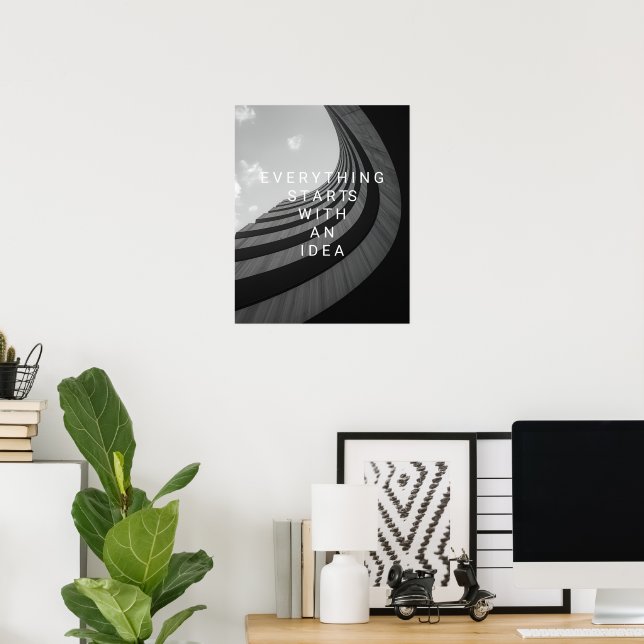 Svart & Vit Modern Arkitektur Motiverande Poster (Hemmakontoret)