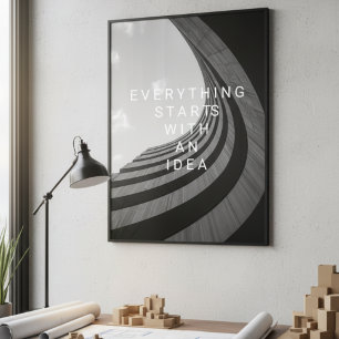 Svart & Vit Modern Arkitektur Motiverande Poster