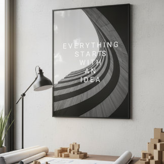 Svart & Vit Modern Arkitektur Motiverande Poster