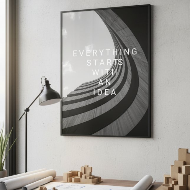 Svart & Vit Modern Arkitektur Motiverande Poster (Skapare uppladdad)