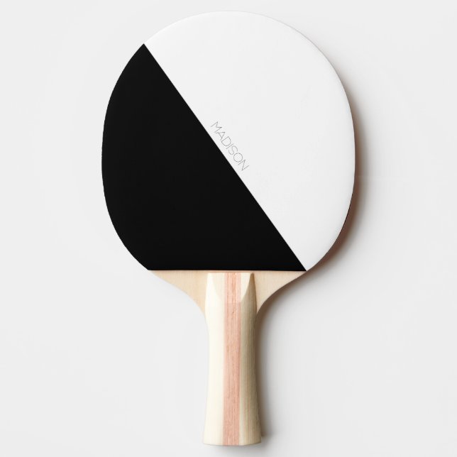 svart vit modern enkel minimalistisk pingisracket (Framsidan)