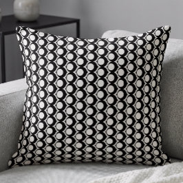 Svart Vit Modern Geometrisk Mönster  Kudde