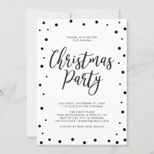 Svart & Vit Modern Julfirande Julfest Inbjudningar