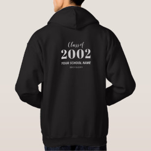 Svart & Vit Modern Klassåterträff Party Favor Hoodie