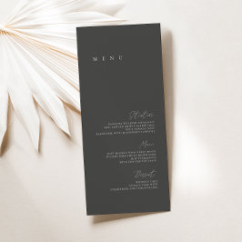 Svart & Vit Modern Minimalist Bröllopsmeny Meny