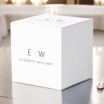 Svart Vit Modern Minimalist Monogram Namn