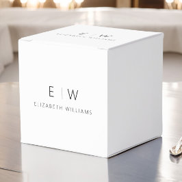 Svart Vit Modern Minimalist Monogram Namn Presentaskar