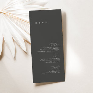 Svart & Vit Modern Minimalistisk Bröllopsmeny Meny