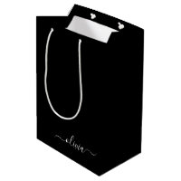 Svart Vit Modern Minimalistisk Elegant Monogram