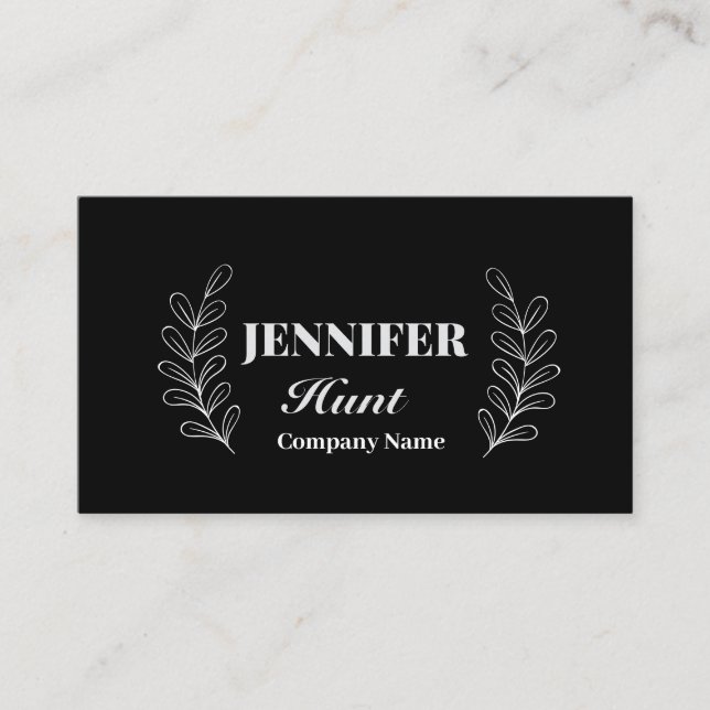 Svart&vit modern, minimalistisk QR-kod Visitkort (Framsida)