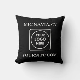 Svart Vit Modern Rektangulär Logotyp Kastkudde Kudde