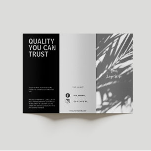 Svart & Vit Modern Trifold Broschyr för Företag