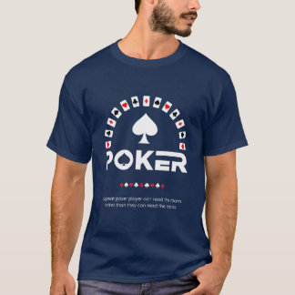 Svart Vit Modern Typografi Poker T-Shirt