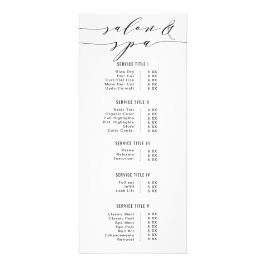 Svart & Vit Modernt Kalligrafisalong Spa Pris Reklamkort