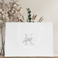 Svart Vit Monogram Brudtärna Förslag Presentpåse
