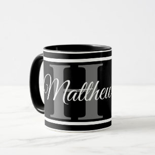 Svart vit Monogram fet Elegant-klass Mugg