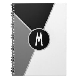 Svart & Vit Monogram Minimalistisk Färgbalans Anteckningsbok