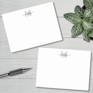 Svart Vit Monogram Post-it Block