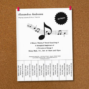 Svart & Vit Musiklärare Riv av remsor Flyer