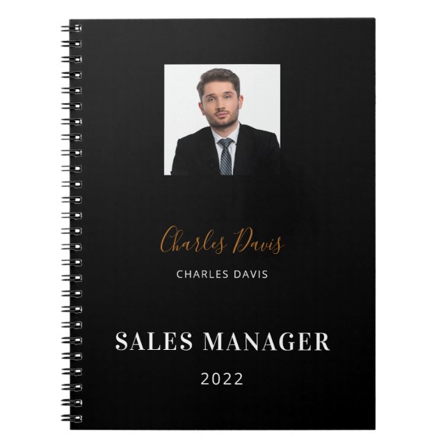 Svart vit namn signatur foto affär 2023 anteckningsbok (Framsidan)
