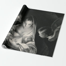 Svart vit NativitybabyJesus för jungfrulig Mary Presentpapper