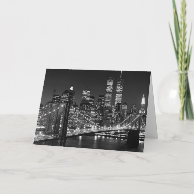 Svart & vit New York City Helgkort (Framsida)