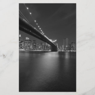 Svart Vit New York City Siluett Brevpapper
