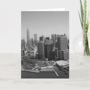 Svart Vit New York City Siluett Kort