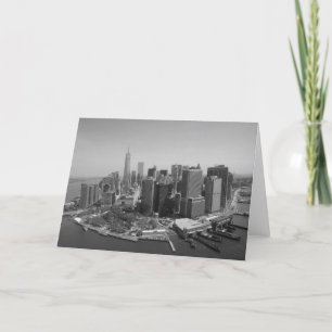 Svart Vit New York City Siluett Kort