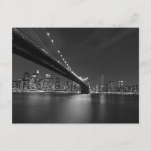 Svart Vit New York City Siluett Vykort