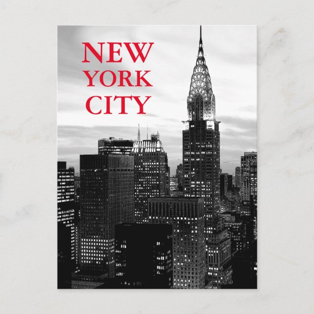 Svart & vit New York City Vykort (Framsida)