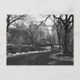 Svart vit NY Central Park Vykort