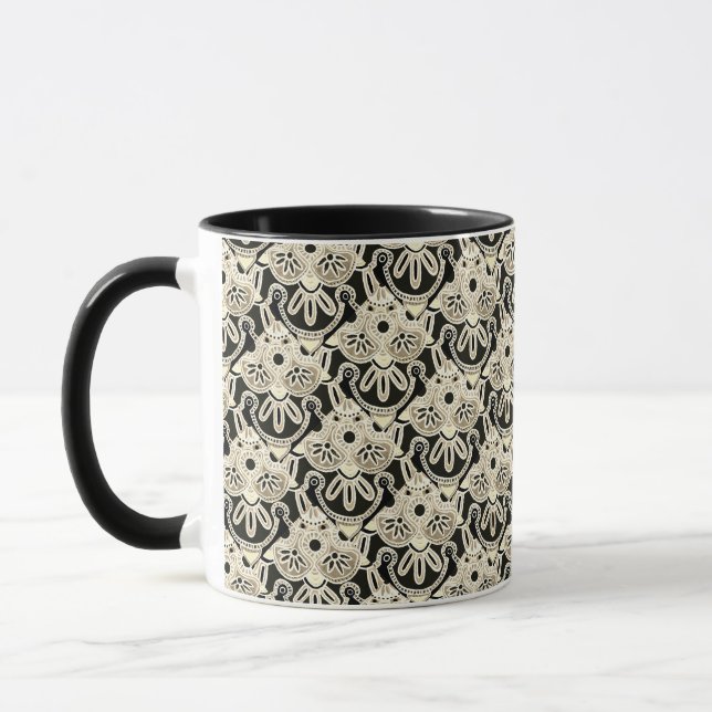 Svart, vit och brun Mugg (Vänster)
