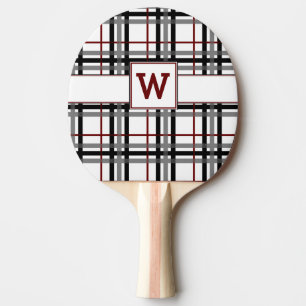 Svart vit och den röda plädpingen Pong paddlar Pingisracket
