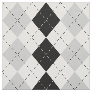 Svart vit och gråa Argyle Tyg
