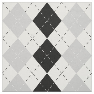 Svart vit och gråa Argyle Tyg
