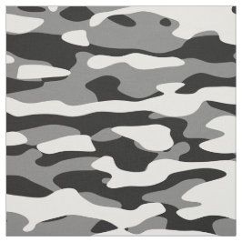 Svart, vit och Grått Camo Fabric Tyg