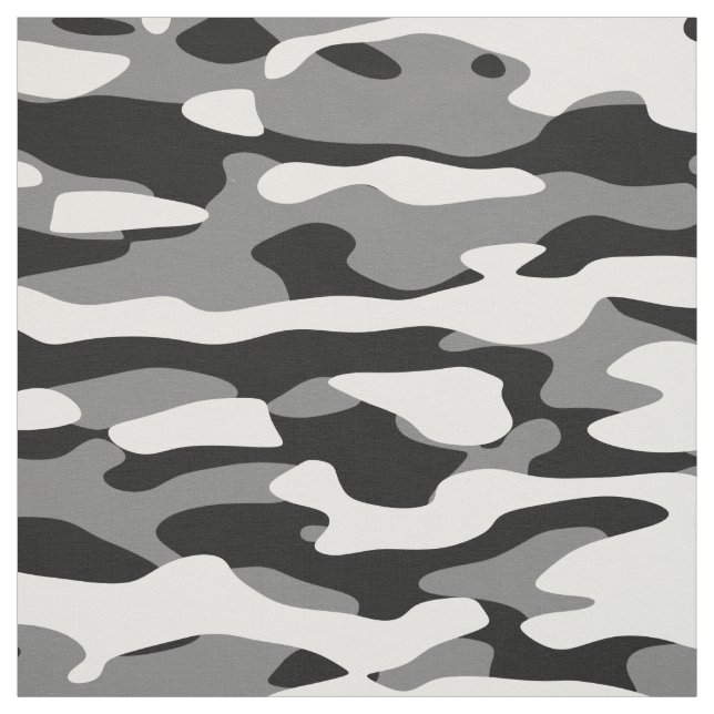 Svart, vit och Grått Camo Fabric Tyg (Provkarta)