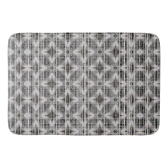 Svart, vit och Grått Check Diamond Mönster Badrumsmatta (Framsidan)