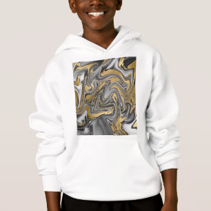 Svart, vit och Guld, marmorerad Abstrakt T Shirt